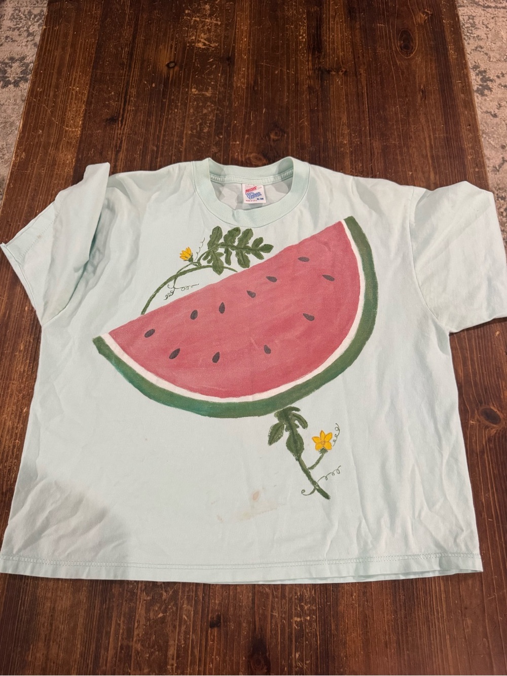 Jerzees Light Mint Tee with Watermelon Graphic